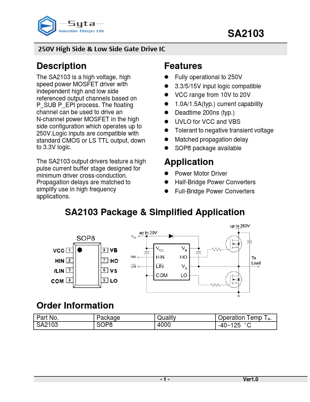 SA2103 Datasheet Preview