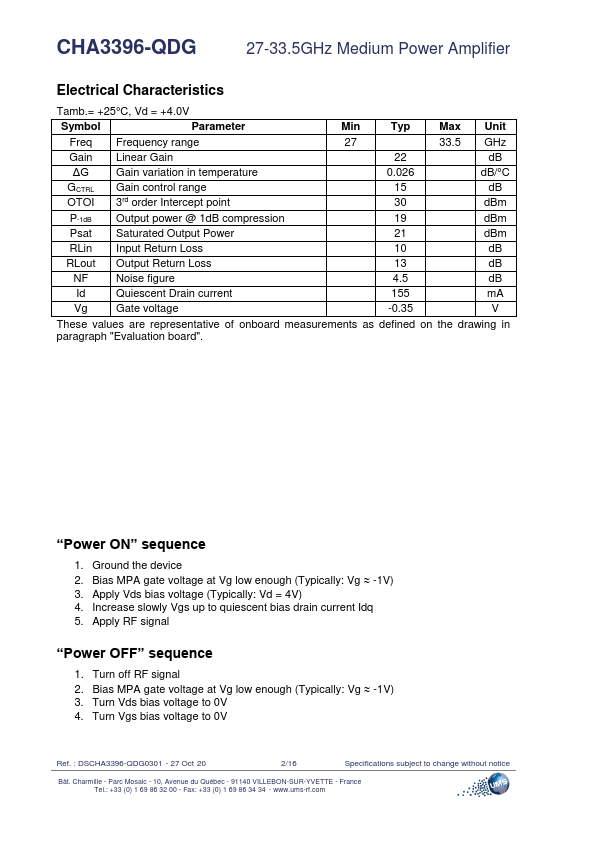 CHA3396-QDG Datasheet Preview