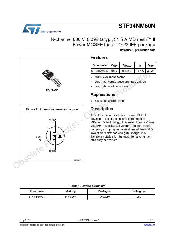 STF34NM60N