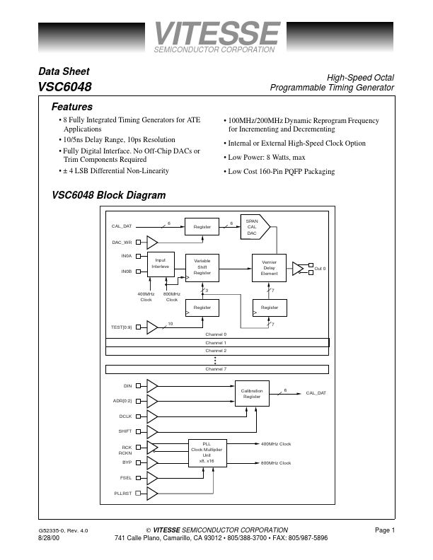 VSC6048 Datasheet Preview