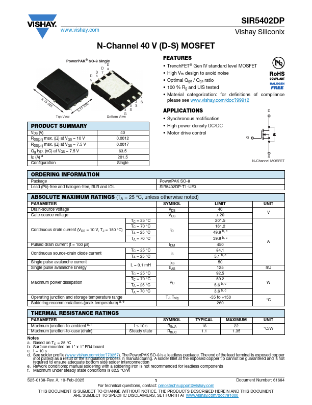 SIR5402DP Datasheet Preview