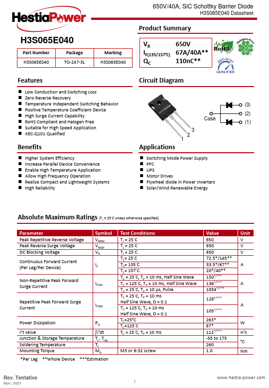 H3S065E040 Datasheet Preview