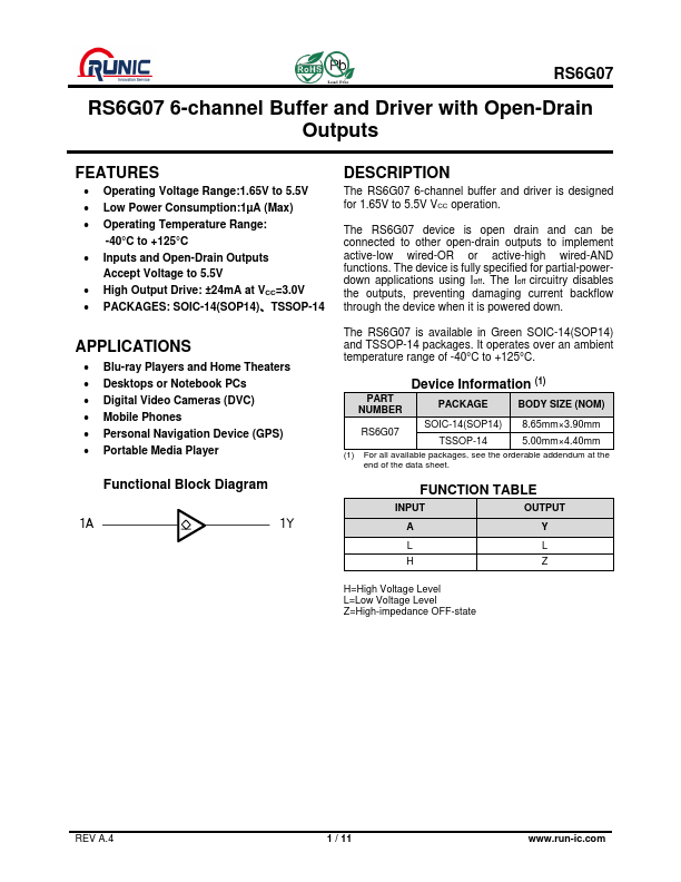 RS6G07 Datasheet Preview