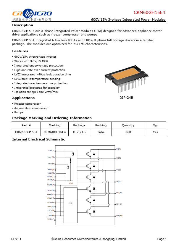 CRM60GH15E4 Datasheet Preview