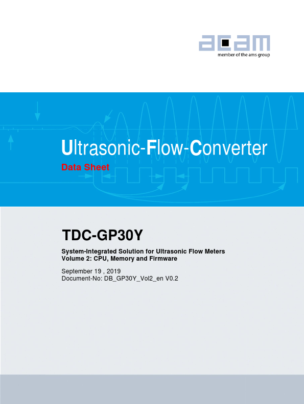 TDC-GP30Y Ultrasonic Flow Converter by ams - Datasheet Preview