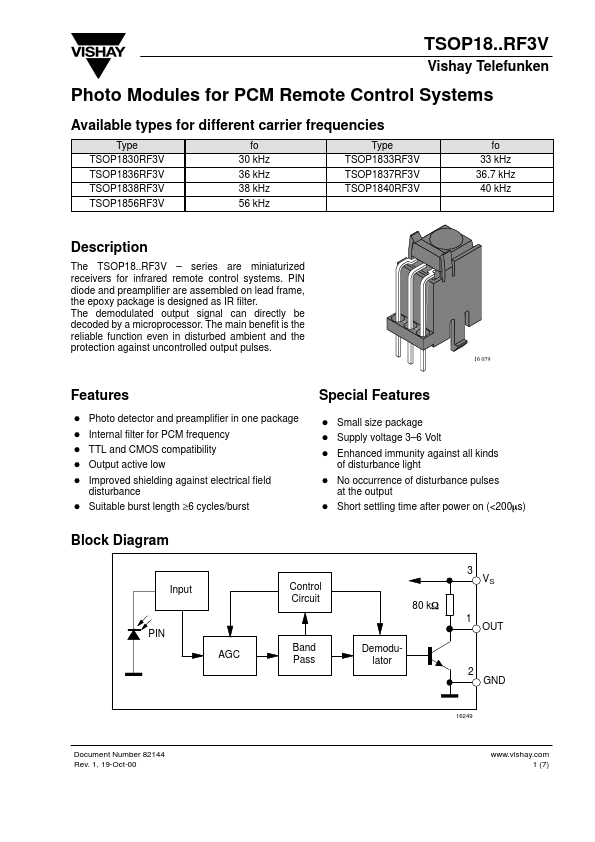 TSOP1833RF3V