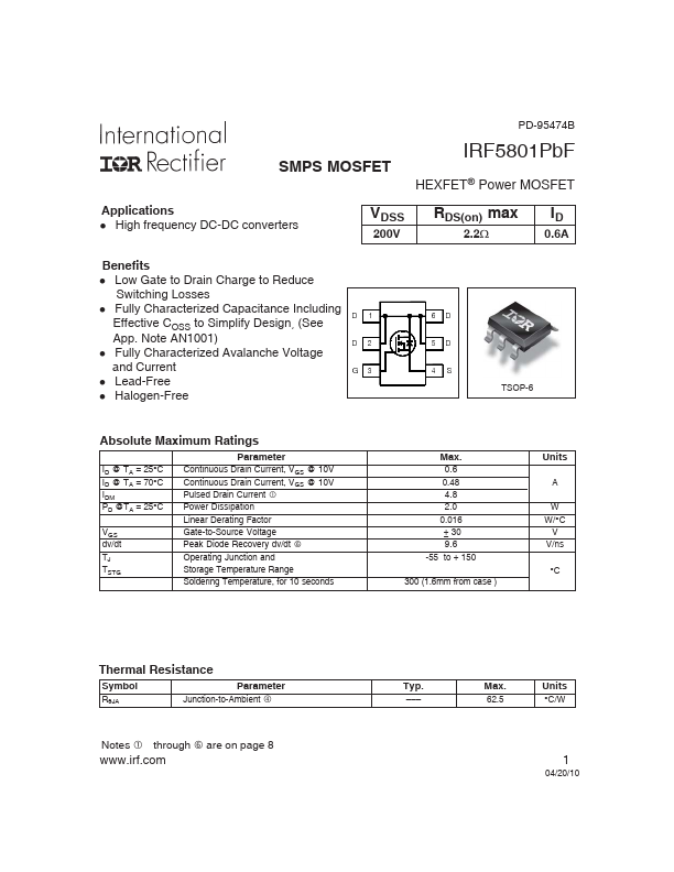 IRF5801PbF