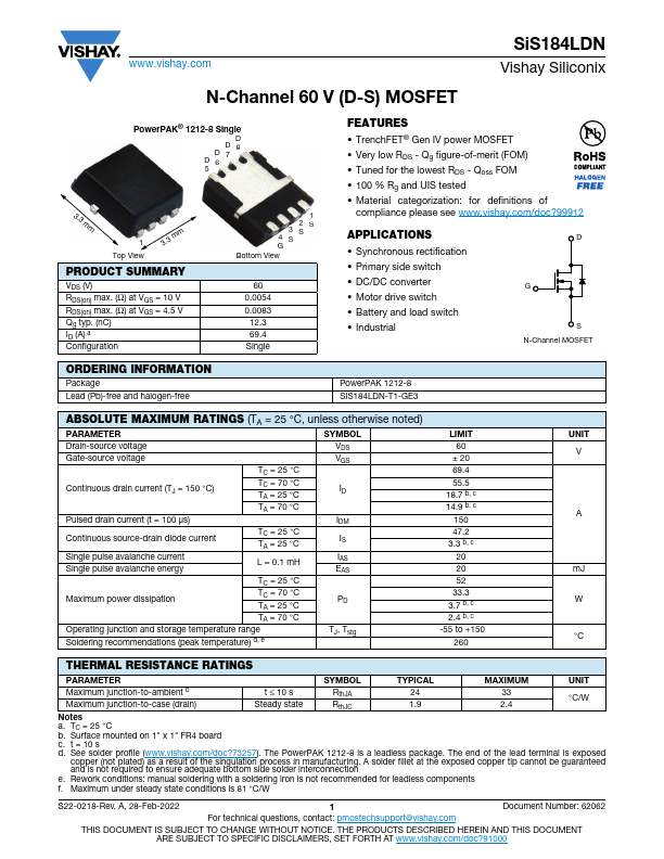 SiS184LDN Datasheet Preview