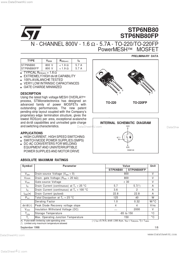 STP6NB80