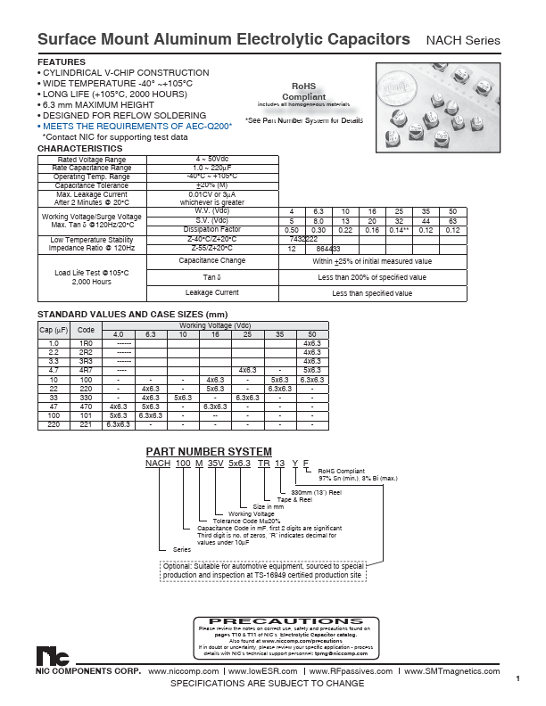 NACH470M16V6.3X6.3TR13F