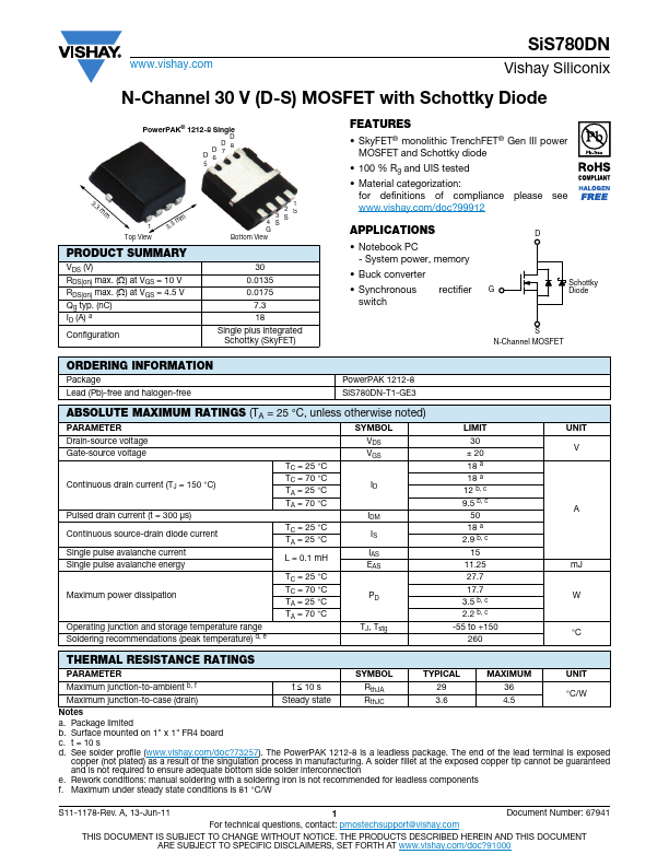 SIS780DN Datasheet Preview