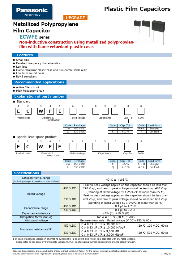 ECWFE2J474P Datasheet Preview