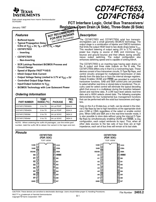 CD74FCT654 Datasheet Preview