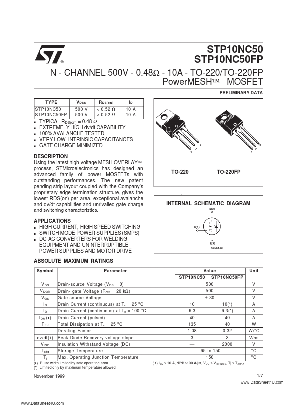 STP10NC50