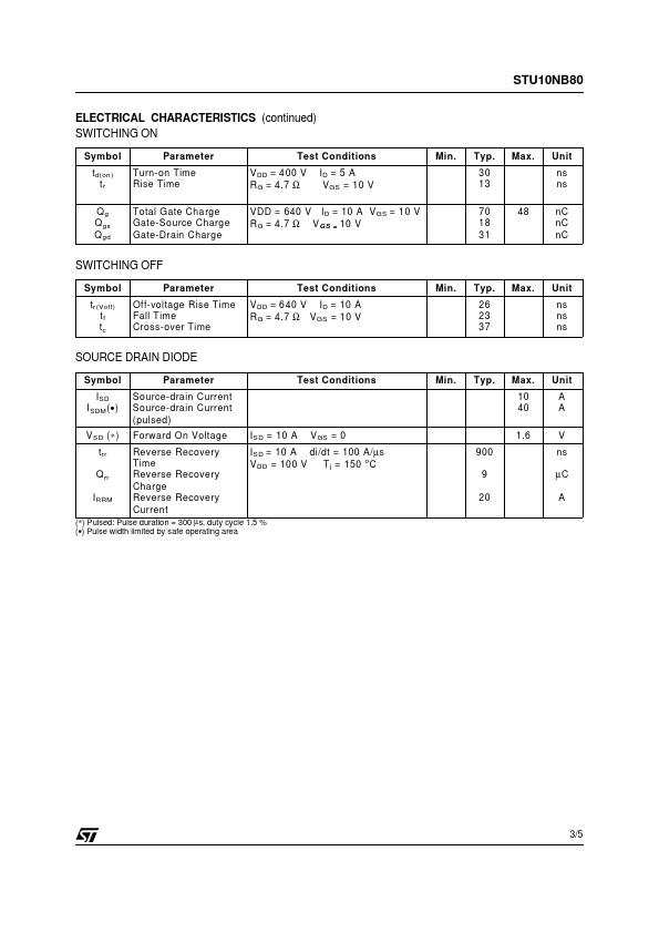 STU10NB80 page 3 preview