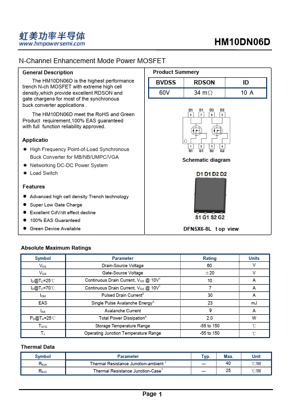 HM10DN06D Datasheet Preview