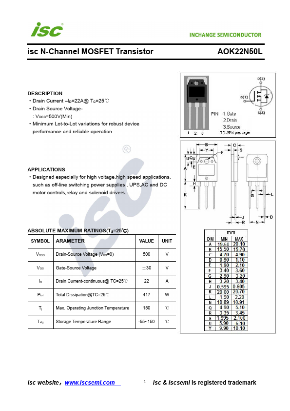 AOK22N50L