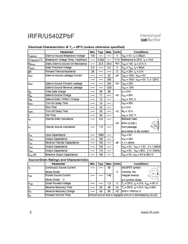 IRFR540ZPbF