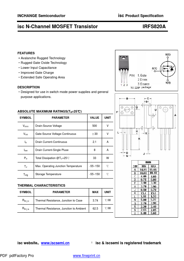 IRFS820A