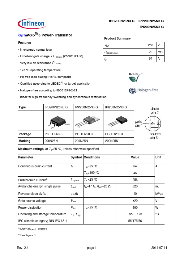 IPB200N25N3