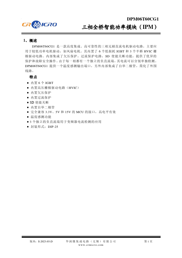 DPM06T60CG1 Datasheet Preview
