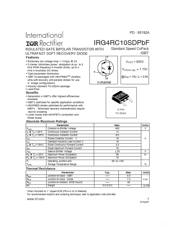 IRG4RC10SDPBF