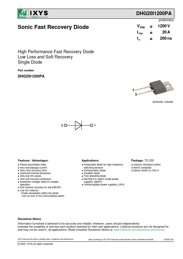 DHG20I1200PA Datasheet Preview
