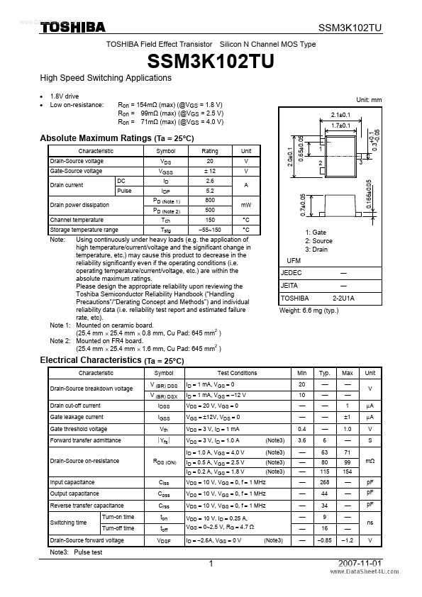 SSM3K102TU