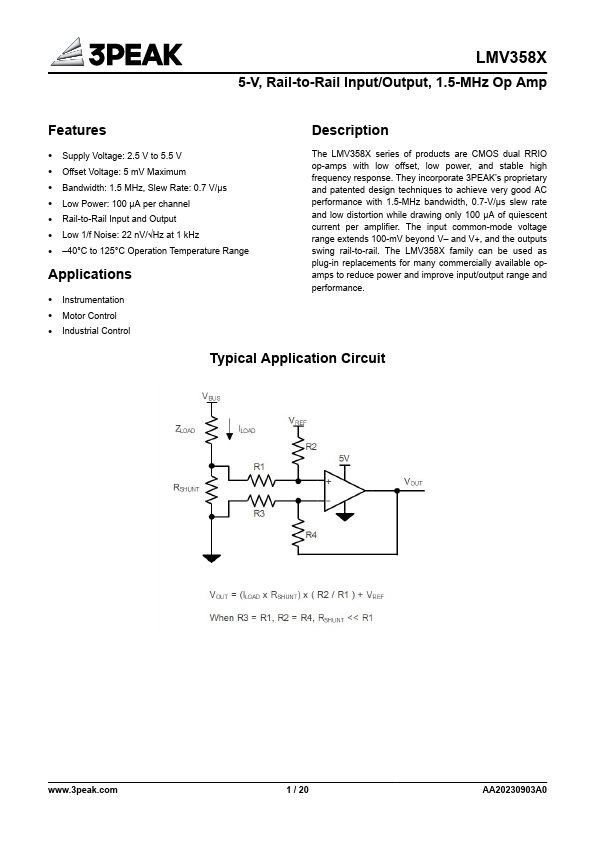 LMV358X Datasheet Preview