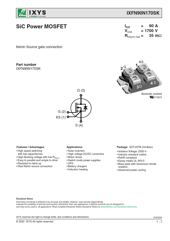 IXFN90N170SK Datasheet Preview