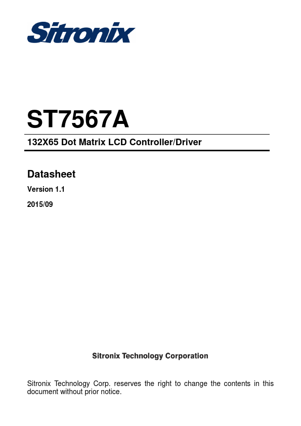 ST7567A Datasheet Preview