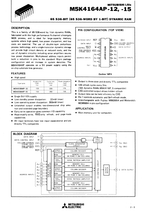 M5K4164AP-15