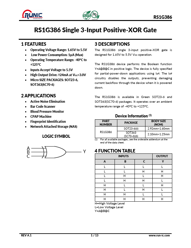 RS1G386 Datasheet Preview