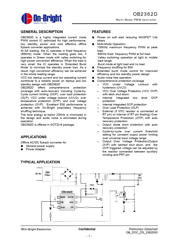 OB2362D Datasheet Preview