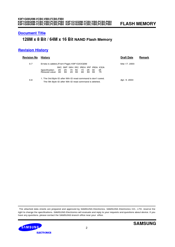 K9F1G08Q0M-PCB0