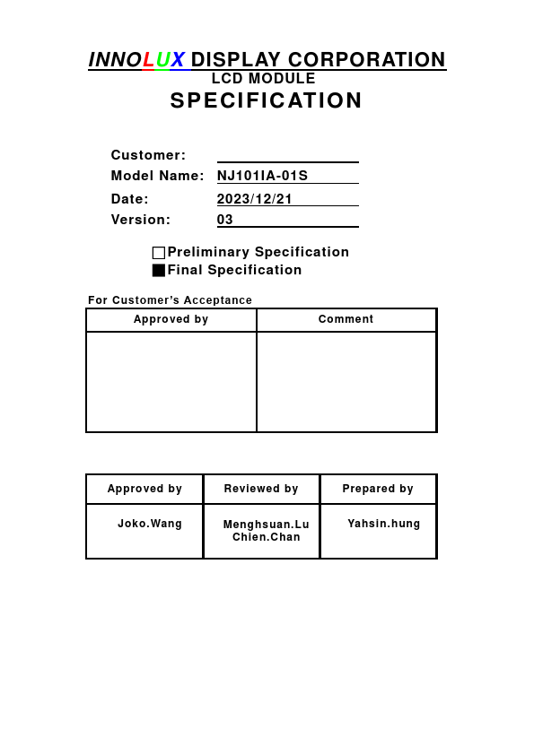 NJ101IA-01S Datasheet Preview