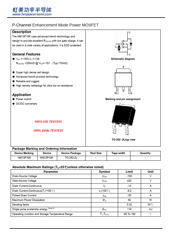 HM13P10K Datasheet Preview