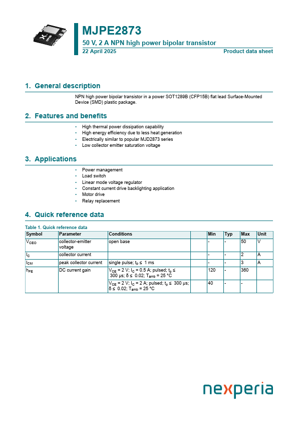 MJPE2873 Datasheet Preview