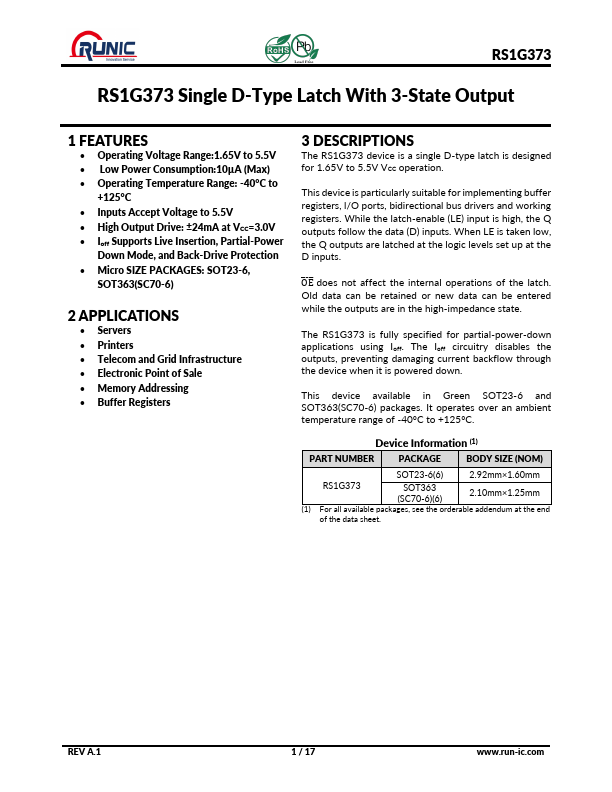 RS1G373 Datasheet Preview
