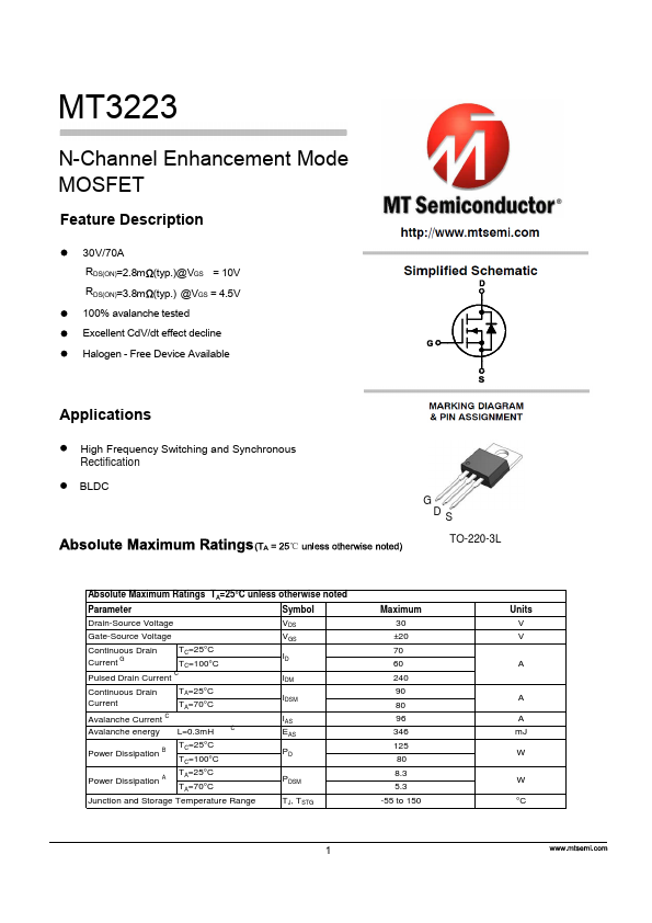 MT3223 Datasheet Preview