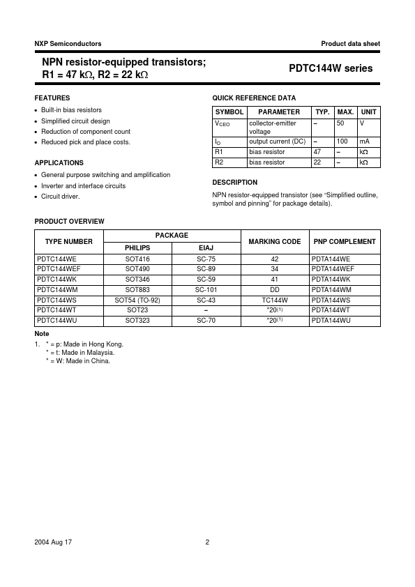 PDTC144WT