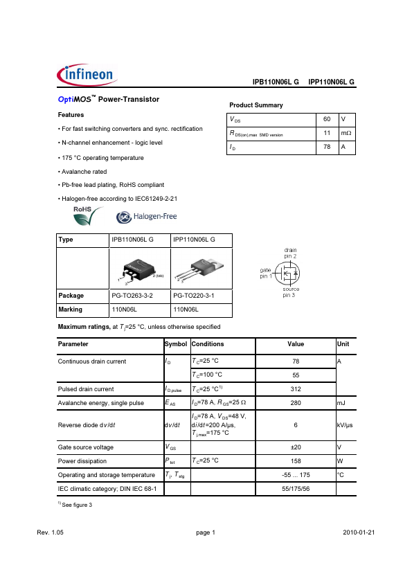 IPP110N06LG