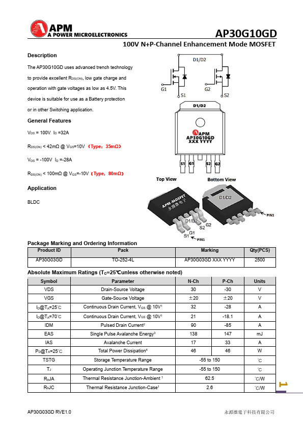 AP30G10GD Datasheet Preview