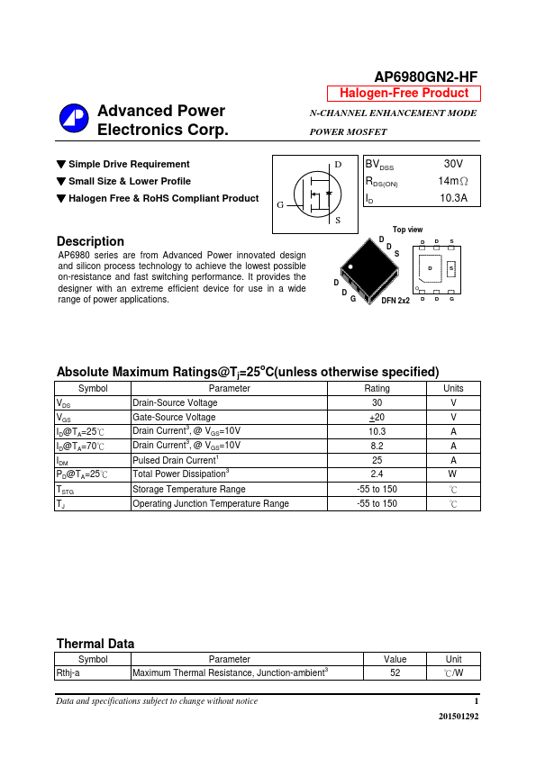 AP6980GN2-HF