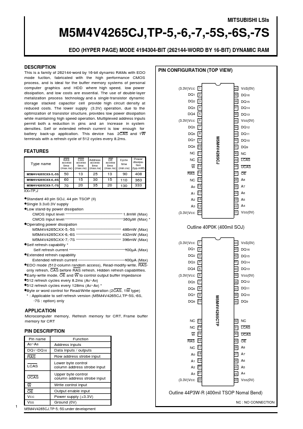 M5M4V4265CTP-5S