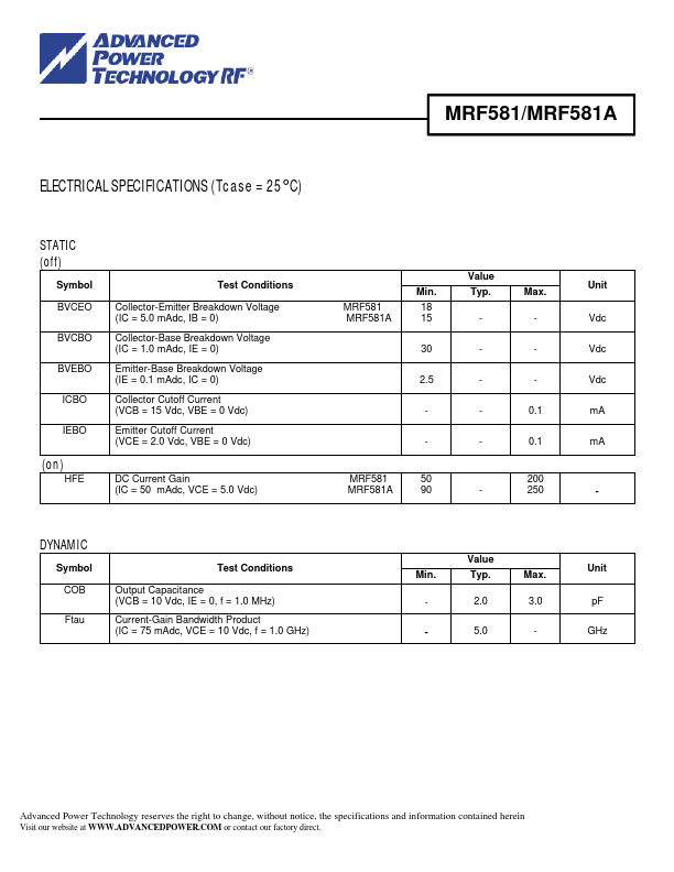 MRF581A