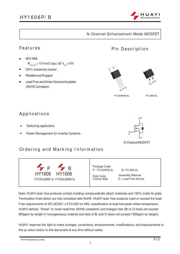 HY1606B Datasheet Preview