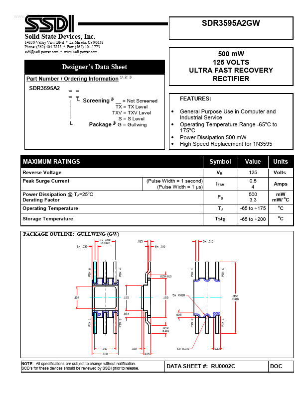 SDR3595A2GW