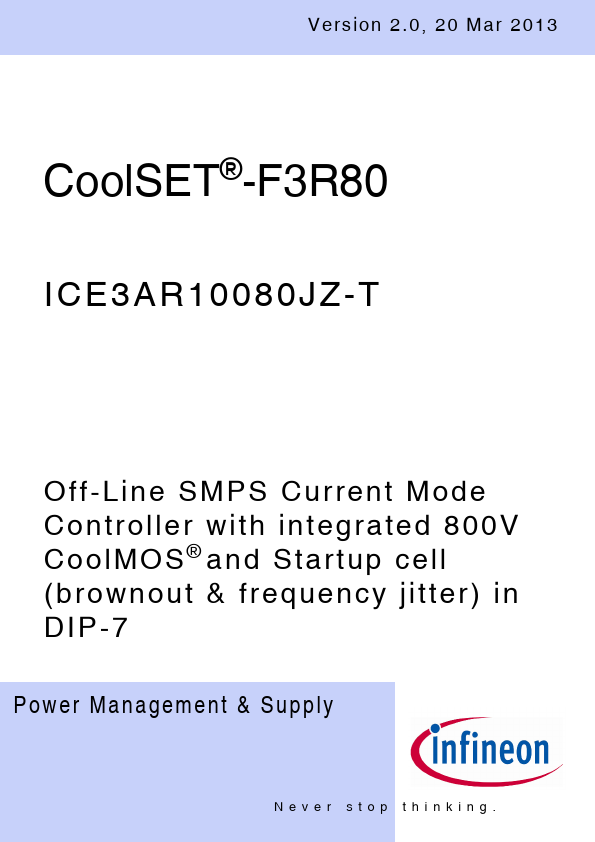 ICE3AR10080JZ-T Datasheet Preview