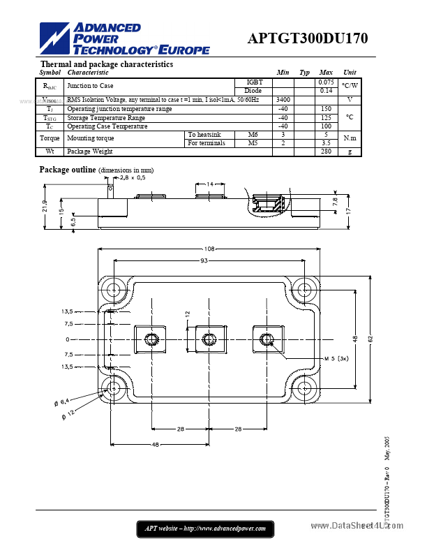 APTGT300DU170